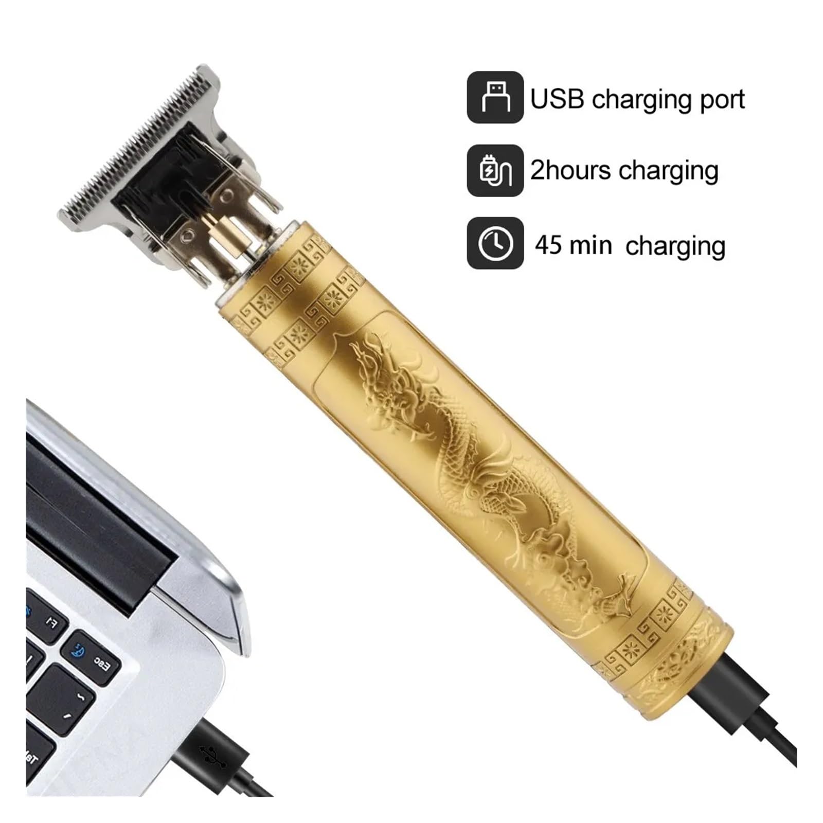 Professional Electric Hair Clippers for Men - T9 Retro Style Barber Trimmer with Buddha Head Carving & Oil Head Function (ABS Material) - Perfect for Home Haircuts, Beard Trimming & Styling