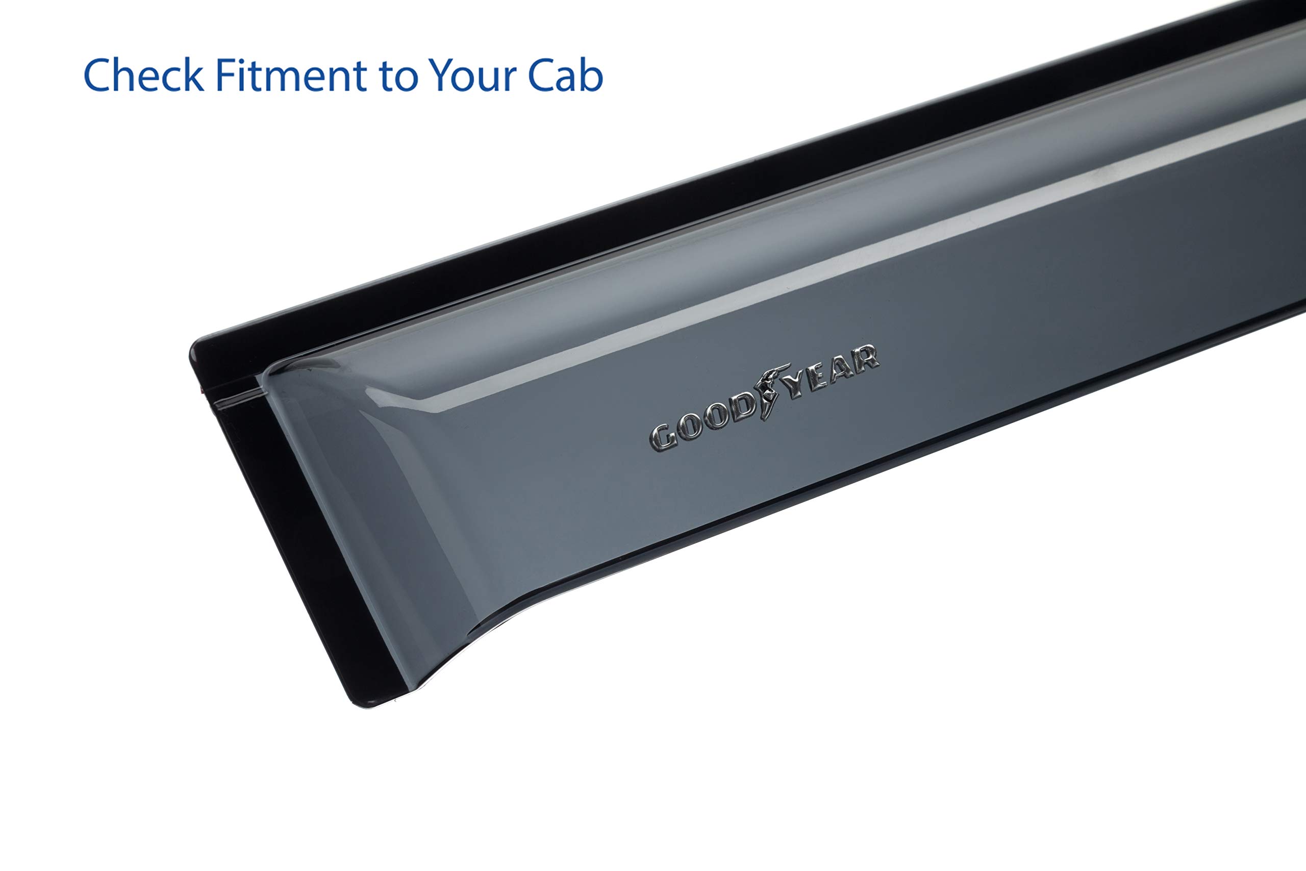 Goodyear Shatterproof Side Window Deflectors for Ford F150 2015-2025 SuperCrew - 4pc Tape-on Vent Visor Rain Guards - Truck Accessories for Weather Protection & Improved Airflow - Perfect for Highway Driving & All-Season Use