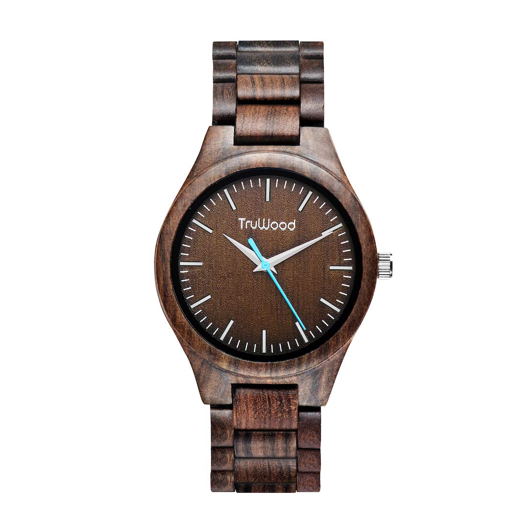 Premium TruWood Men's Wooden Watch - Natural All Wood Band Quartz Movement Wristwatch for Business, Casual & Outdoor Activities