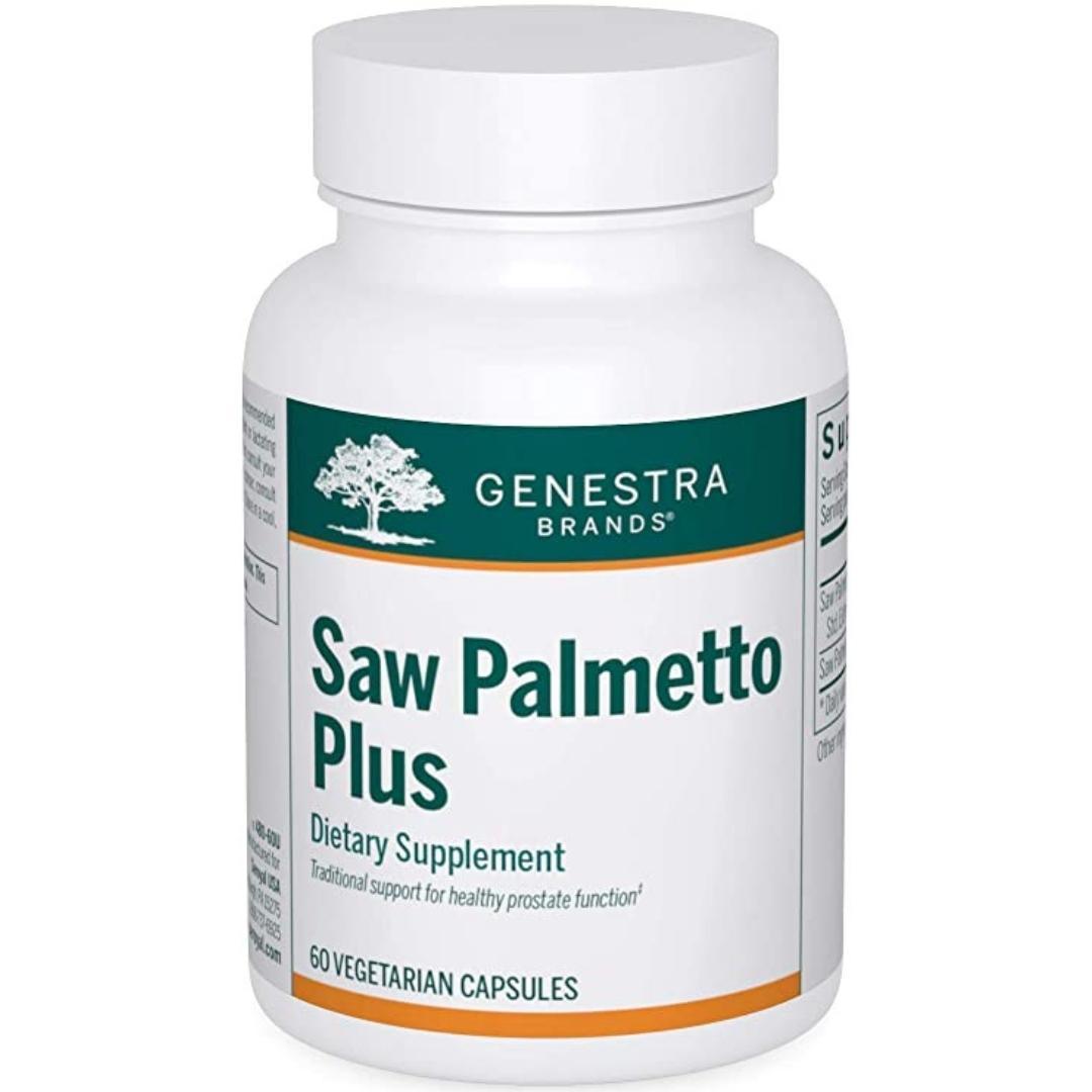Genestra Saw Palmetto Plus 60 Veggie Caps - Natural Prostate Support Supplement for Men, Promotes Urinary & Hair Health - Perfect for Daily Wellness Routine & Active Lifestyle
