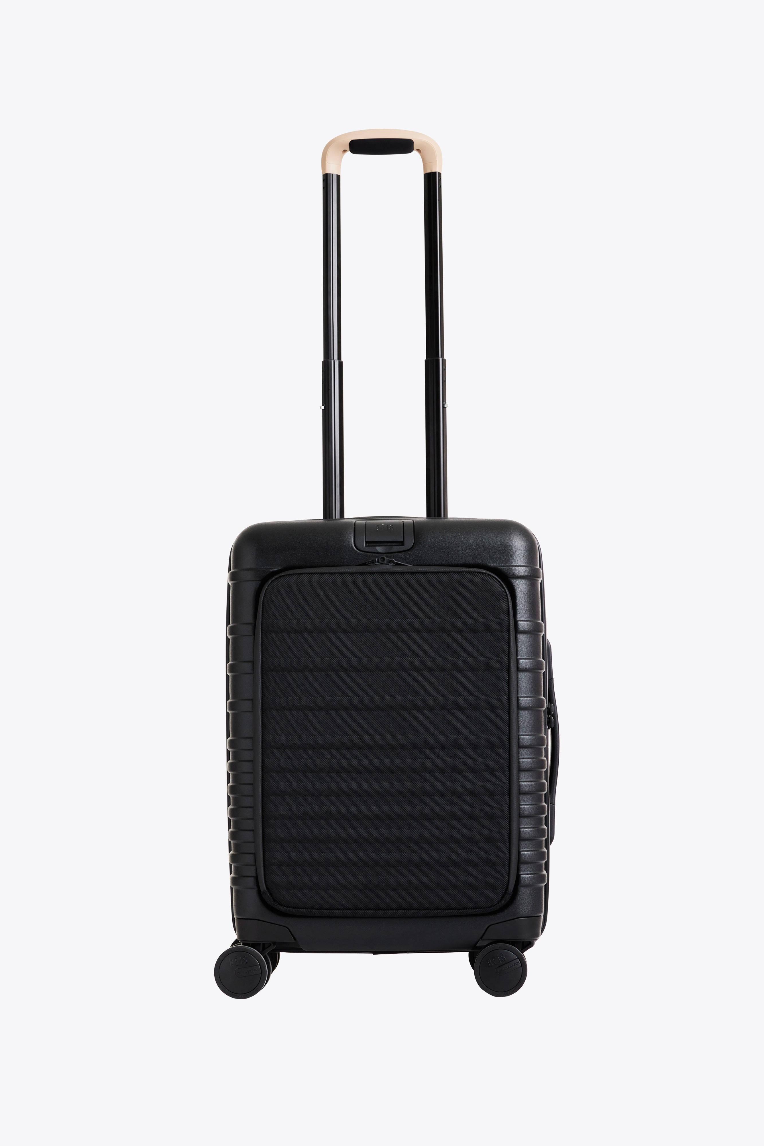 Black Front Pocket Carry On Roller Luggage - Perfect for Air Travel & Business Trips | Compact & Convenient Carry-On Suitcase