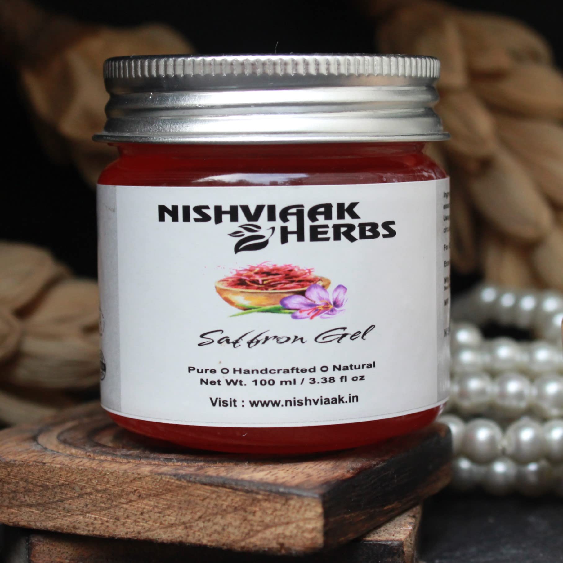 Premium Nishviaak™ Saffron Gel - 100% Pure & Natural Herbal Extract for Skin Care, Cooking & Aromatherapy | Enhance Beauty, Flavor & Relaxation