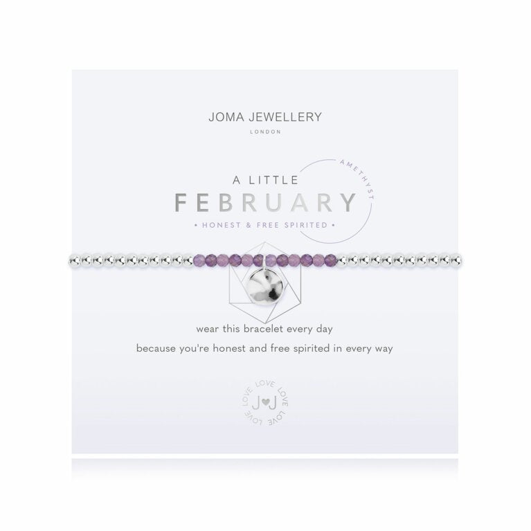 Joma Jewellery February Birthstone Bracelet - Genuine Amethyst Gemstone for Women | Perfect Gift for Valentine's Day, Anniversary & Special Occasions