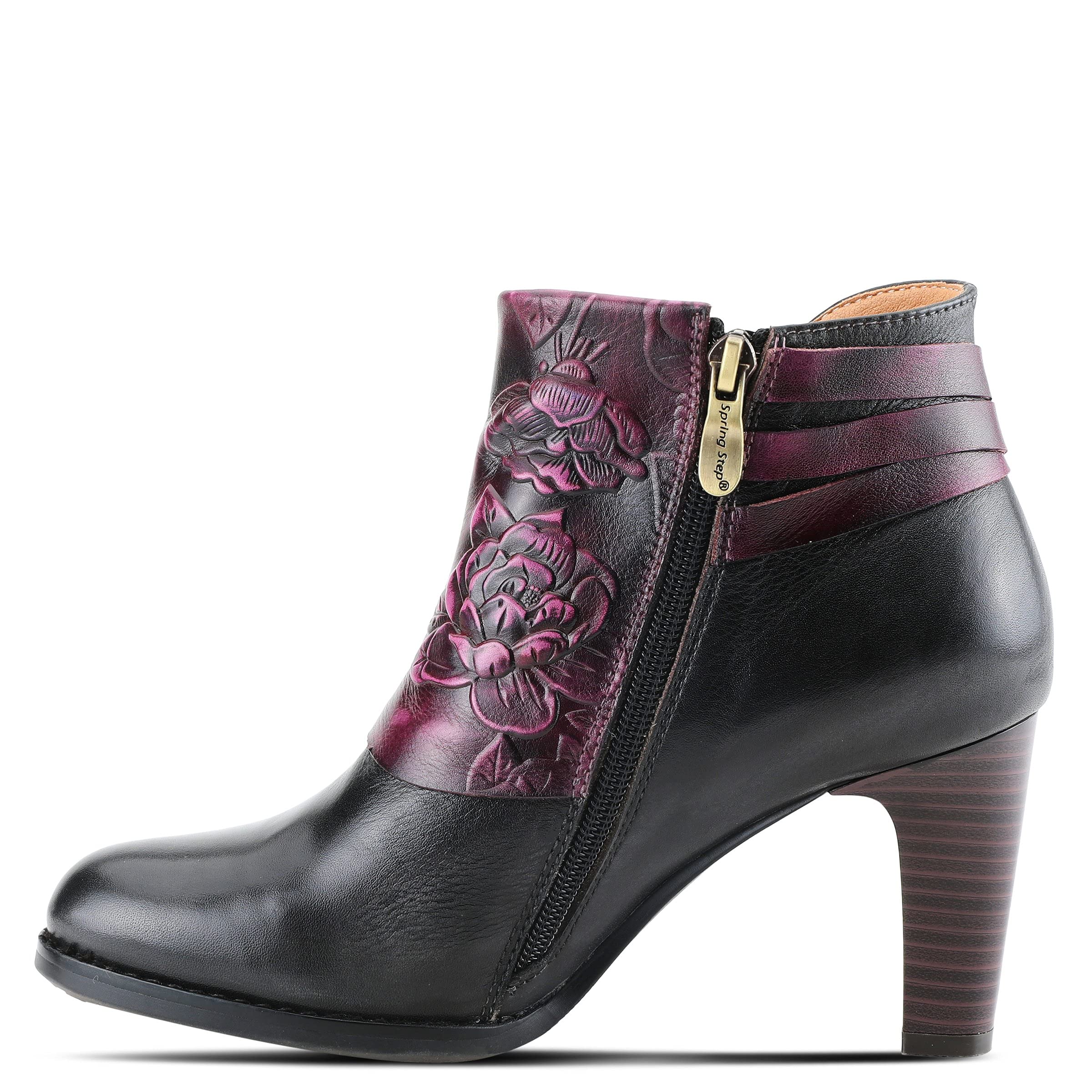 Spring Step L'Artiste Women's Lora Ankle Boots - Comfortable Fashion Booties for Women, Chunky Heel & Side Zipper - Perfect for Office, Casual Outfits & Fall/Winter Wear