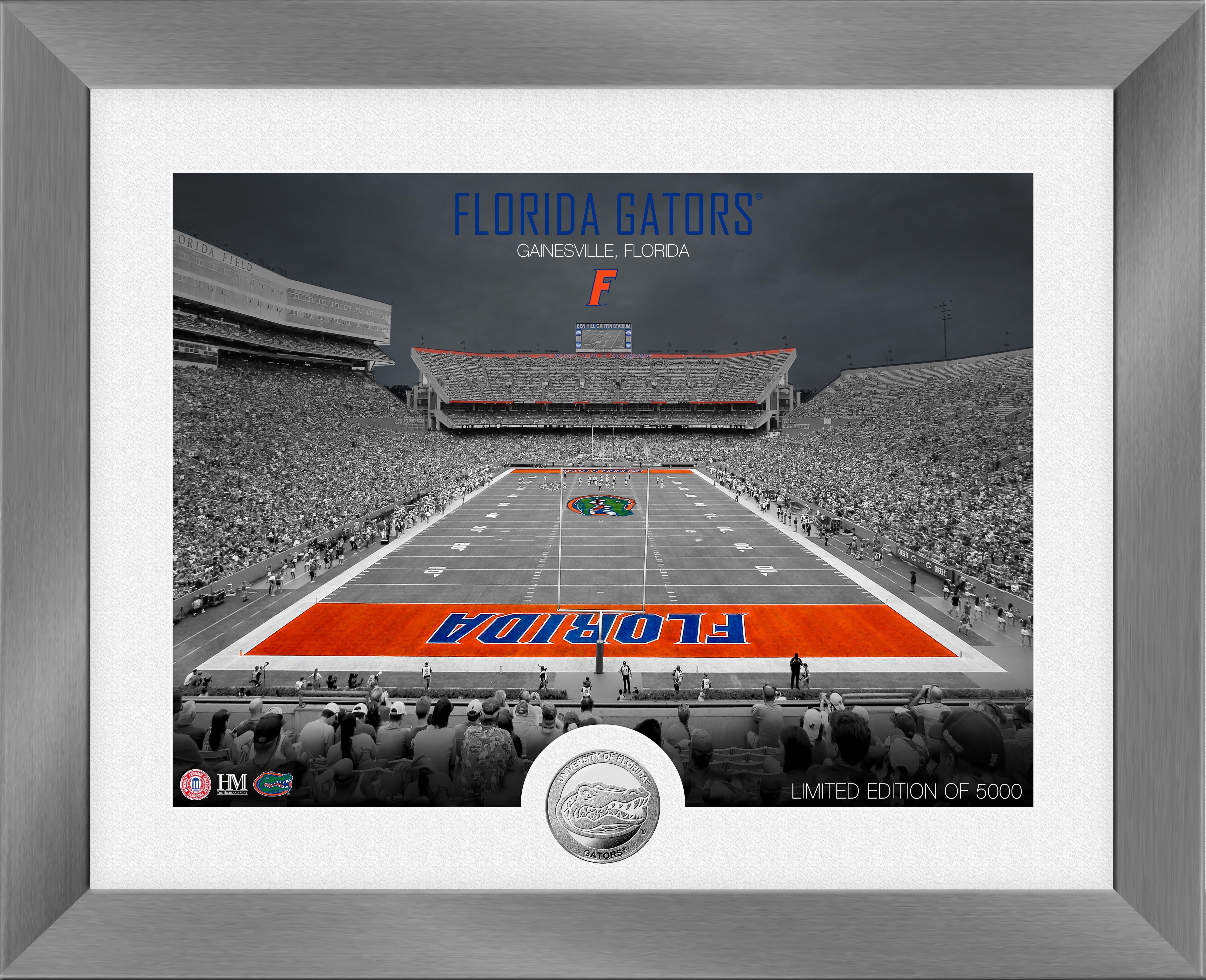 Florida Gators Art Deco Stadium Silver Coin - Collectible NCAA Football Memorabilia for Fans & Gifts (Perfect for Game Day Decor, Sports Collections & Alumni Presents)