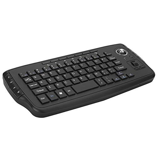 Calvas E30 2.4GHz Wireless Keyboard with Built-in Trackball Mouse & Scroll Wheel - Universal Remote for Android TV Box, Smart TV, PC & Laptop (Black) | Perfect for Home Entertainment & Office Work