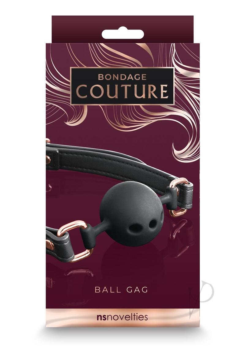 Bondage Couture Silicone Ball Gag - Black BDSM Gag for Adults - Perfect for Role Play, Fetish, and Sensory Deprivation Scenes