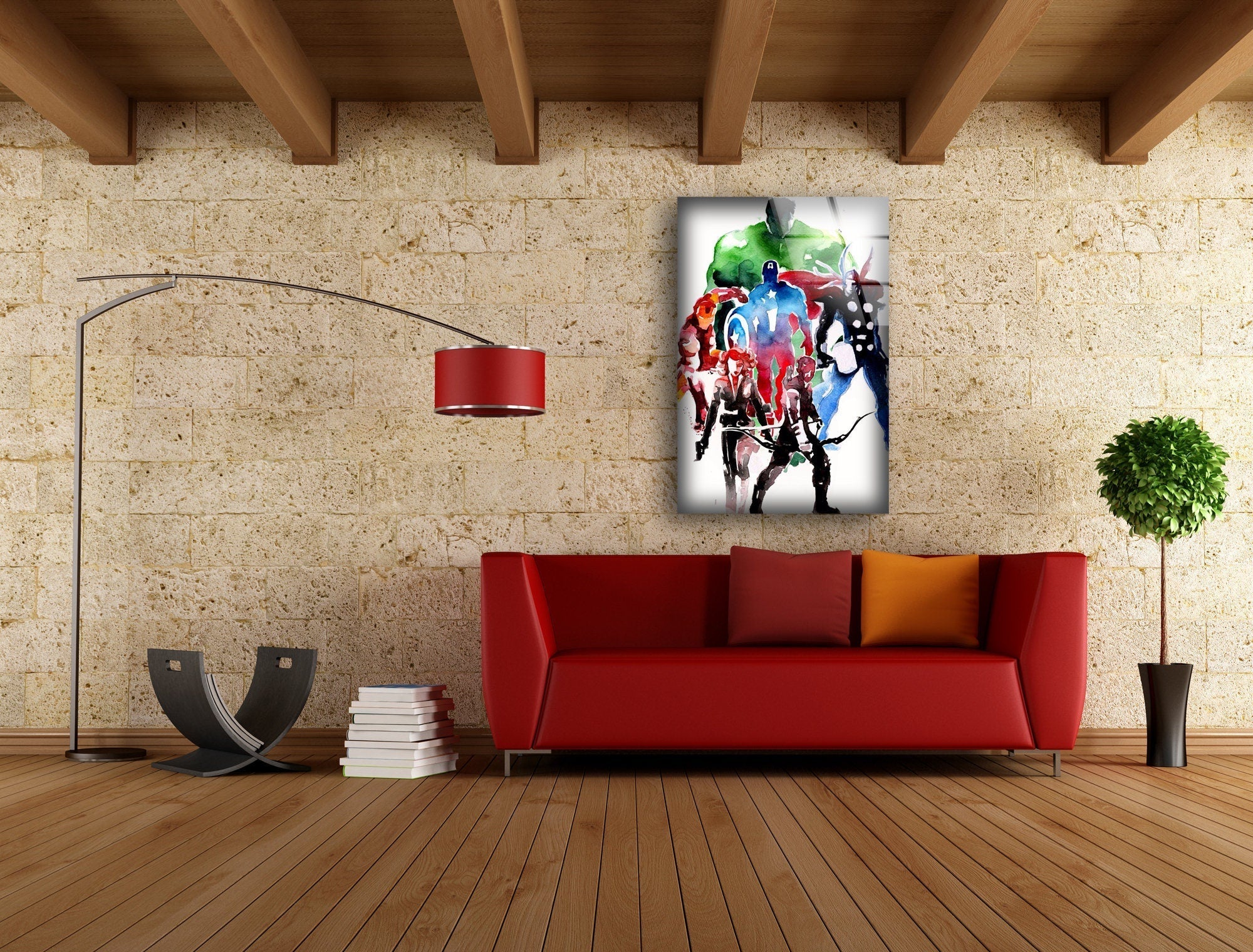 Marvel Avengers Superheroes Oil Painting Glass Wall Art - Premium Home Decor for Living Room, Bedroom & Office