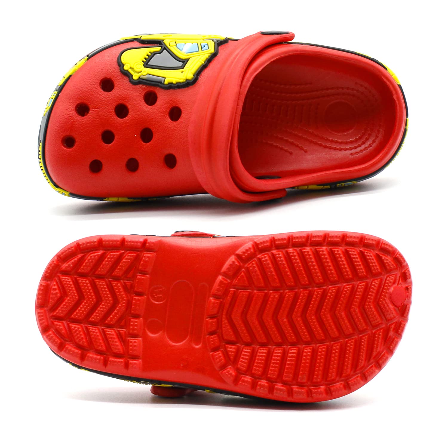 **FolHaoth Toddler Clogs - Cute Cartoon Excavator & Racecar EVA Slip-On Shoes for Boys & Girls | Lightweight, Breathable, Non-Slip Kids Sandals for Indoor, Outdoor, Beach, Pool & Shower Play**    *(Use Cases: Perfect for playtime, beach trips, poolside fun, and quick showers!)*