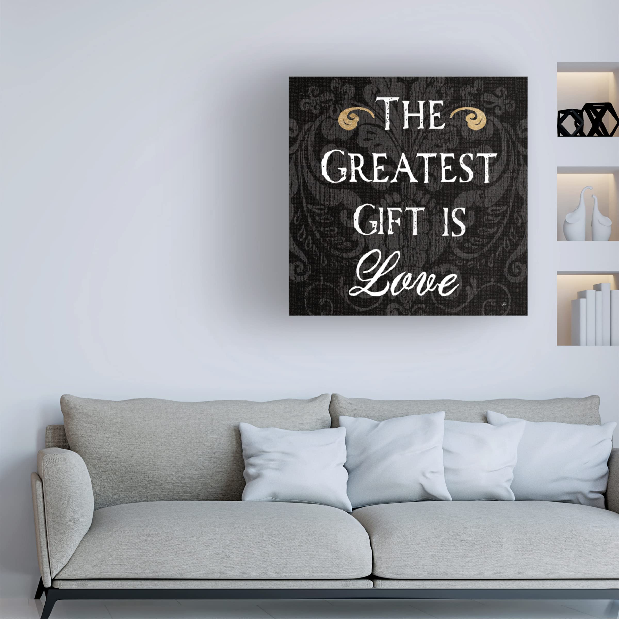 Trademark Fine Art 'Inspirational Collage I on Black' Canvas Wall Art by Daphne Brissonnet - Motivational Home & Office Decor for Living Room, Bedroom or Workspace