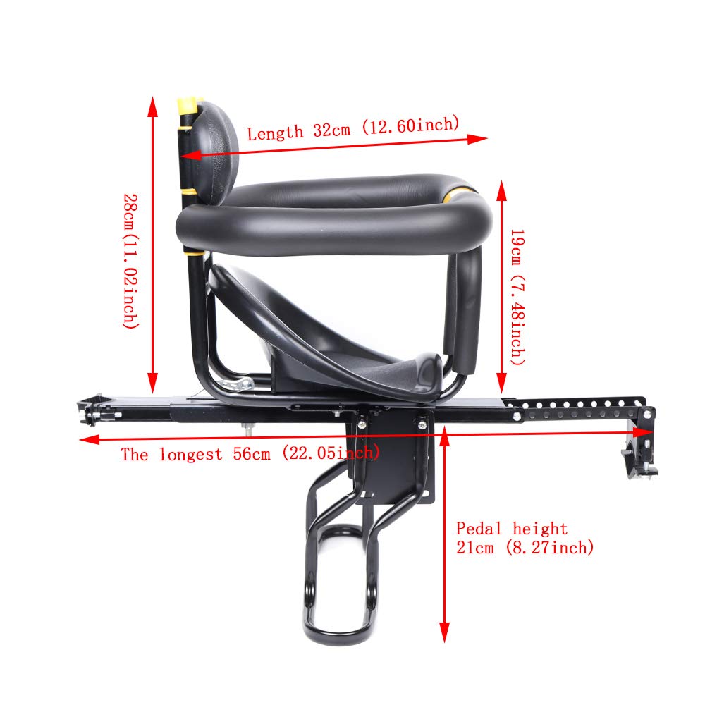 YIYIBYUS Front Mount Baby Bike Seat with Safety Handrail - Toddler & Child Bicycle Carrier for Adults - Easy Install & Remove - Interactive Parent-Child Cycling - Perfect for Family Rides, Park Adventures & Commuting (US Stock)