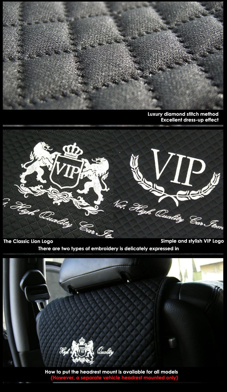 Premium VIP Car Seat Covers with Silver Stitching & Gold Logo - Universal Fit for All Vehicles - Luxury Protection for Cars, SUVs & Trucks - Perfect for Daily Commute, Road Trips & Special Occasions