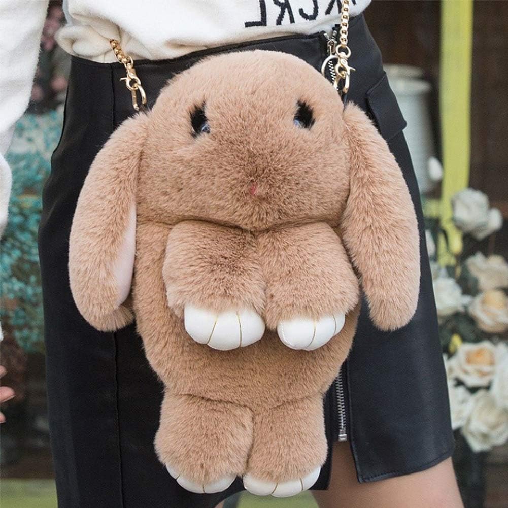 Cute Plush Rabbit Sling Bag for Women & Girls - Soft Fluffy Bunny Shoulder Bag Crossbody Purse - Multicolor Fashion Accessory for Casual Outings, Travel, and Everyday Use