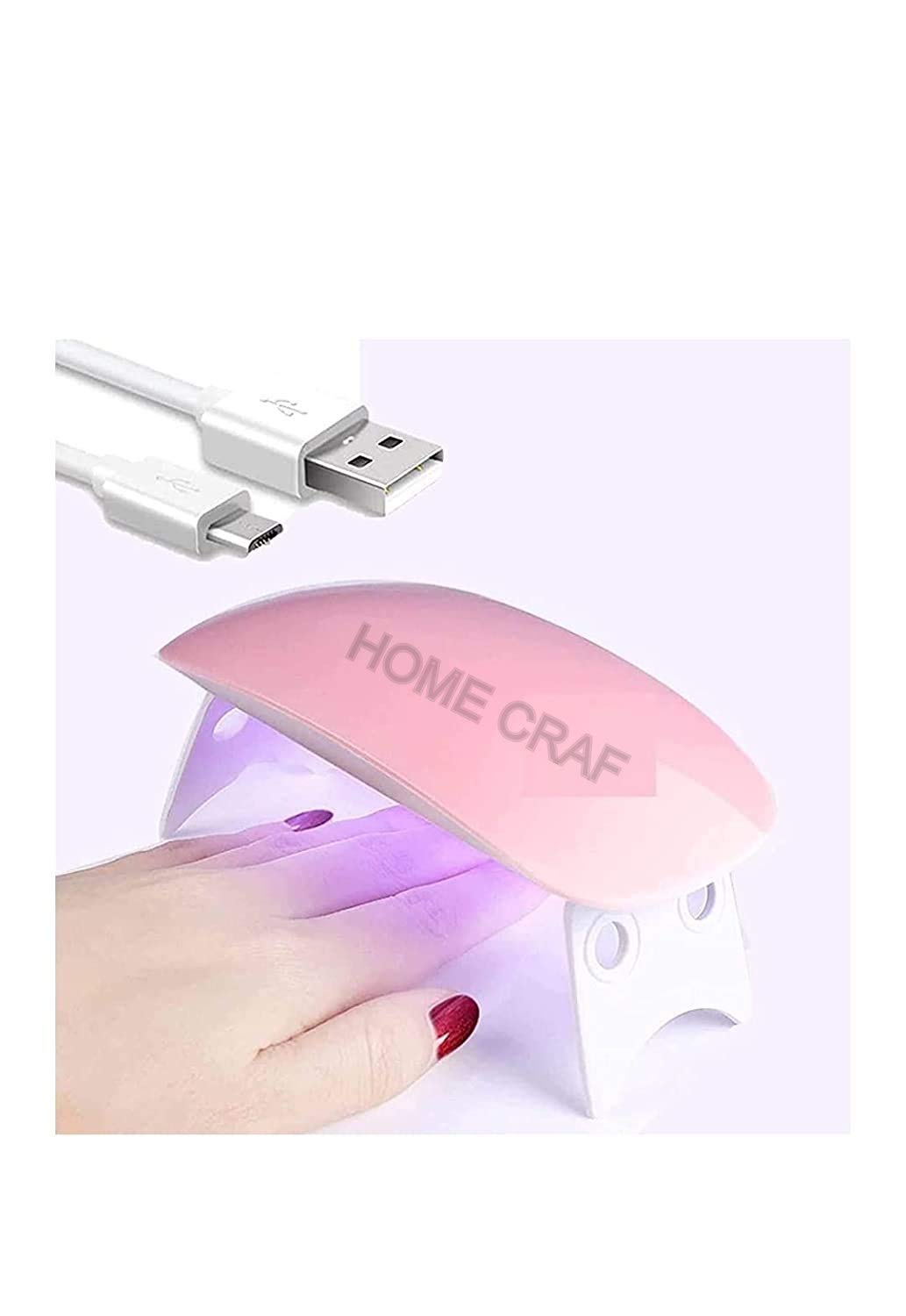 HOME CRAF® USB Nail Polish Dryer with LED UV Light - Portable Nail Curing Lamp for Fast Drying Gel & Acrylic Nails - Perfect for Home Manicures, Pedicures & Nail Art (Great for Travel & Salon Use)
