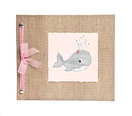 Beautiful Baby Memory Book Keepsake - Baby Girl Whale Theme Journal & Photo Album for Newborn Milestones | Perfect for First Year Memories, Baby Showers & Christening Gifts