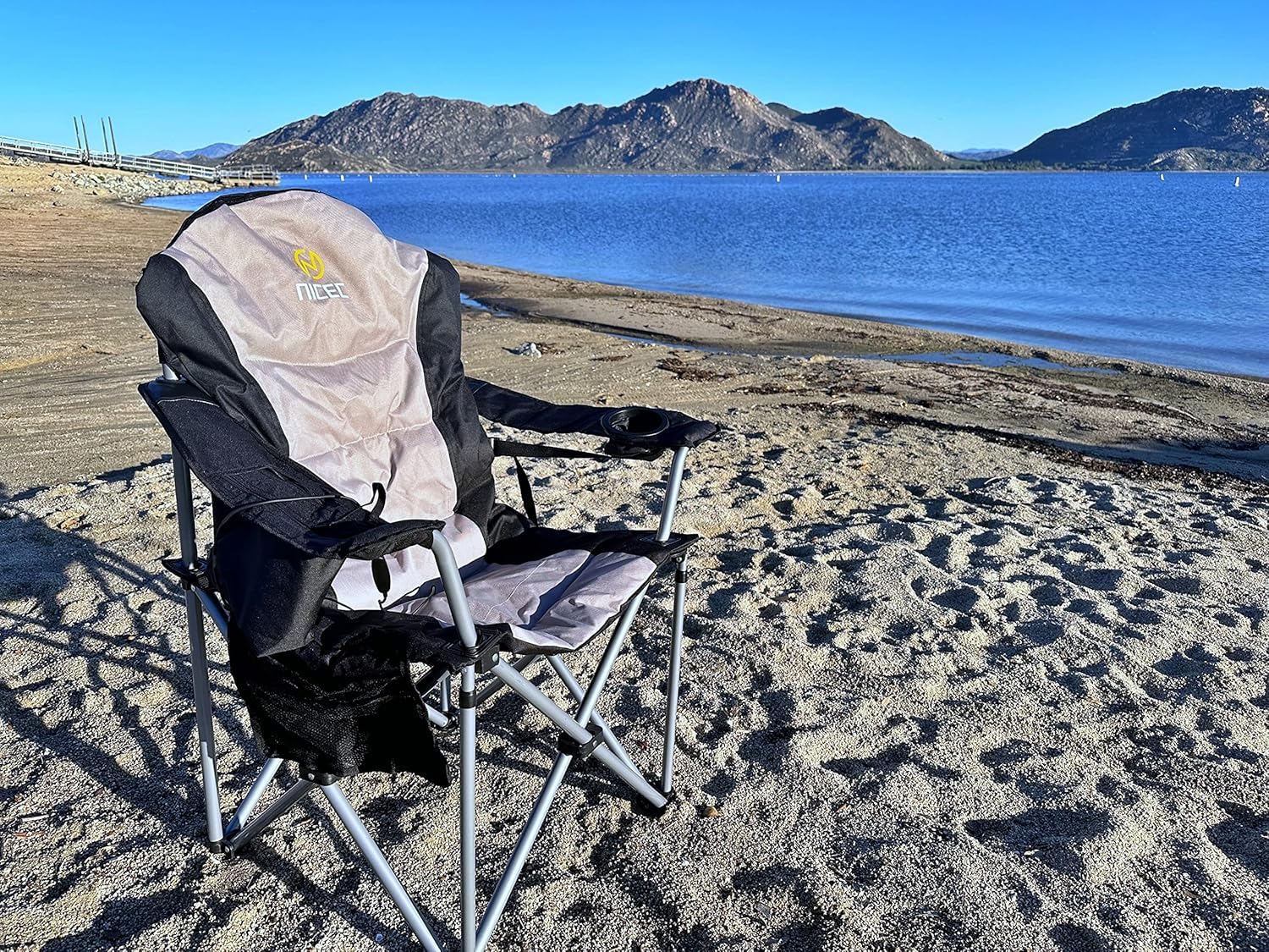 Premium Outdoor Heated Chair - Portable Electric Camping Chair with Thick Padding, Heavy Duty Cooler, Carry Bag & Side Pockets - Includes 10000mAh Power Bank (2 Pack) - Perfect for Beach, Backyard, Picnics & Winter Camping