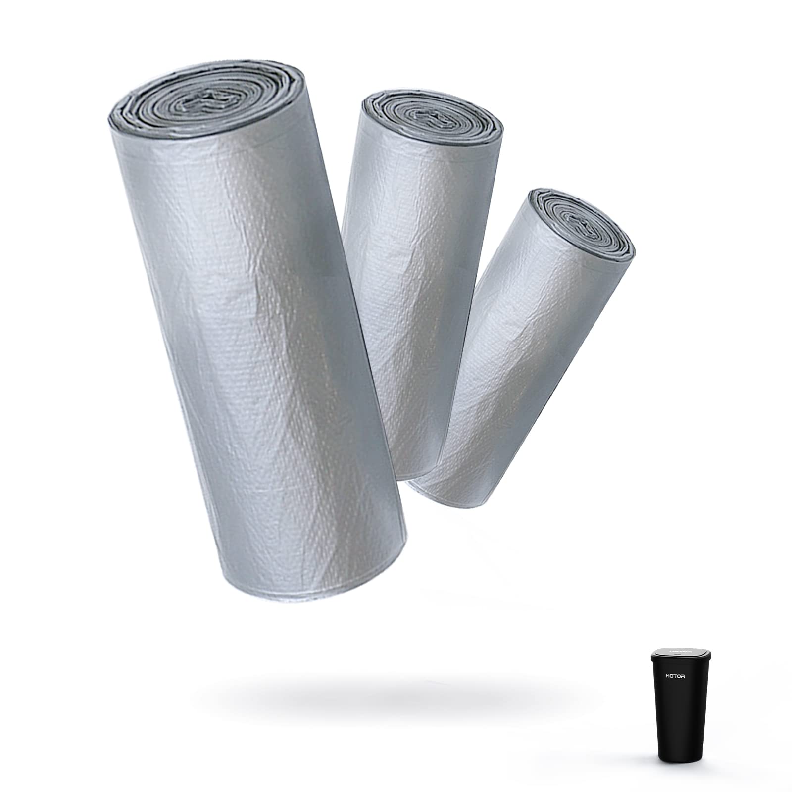 HOTOR Mini Plastic Car Trash Can Liner Refills - 90 Pack, Small Trash Bags for Vehicles, Office & Home Use - Perfect for Road Trips, Commuting & Workspace Organization