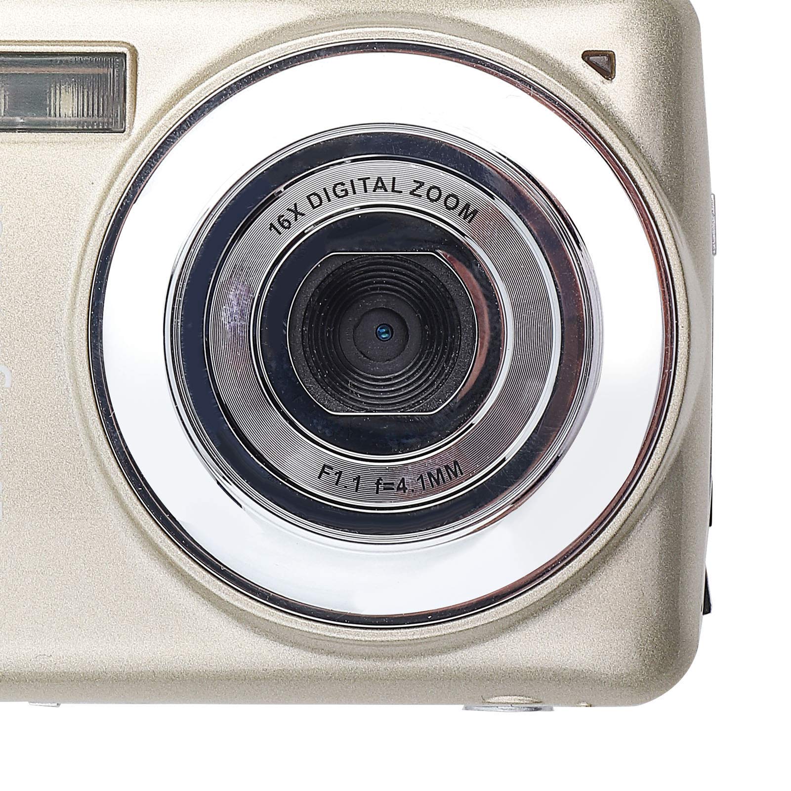 **16X Zoom HD Digital Camera - Compact & Lightweight Portable Video Camera with Home Sensor for Travel, Vlogging & Photography (Gold)**