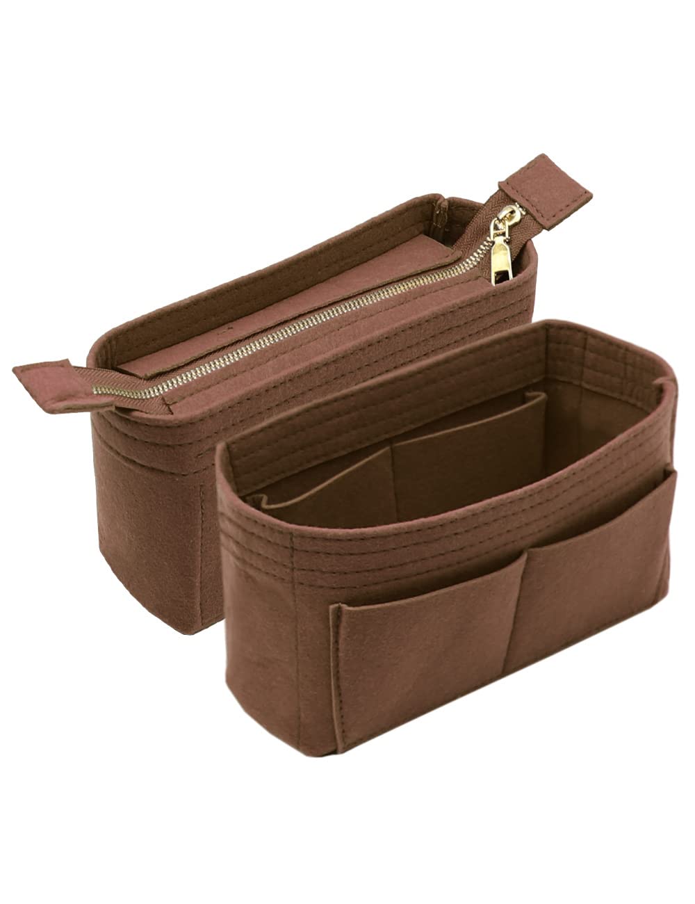 LEXSION 2-Pack Purse Organizer Insert for Louis Vuitton NeoNoe Noé Series - Premium Brown Bag Organizer | Perfect for Travel, Work & Daily Essentials Storage