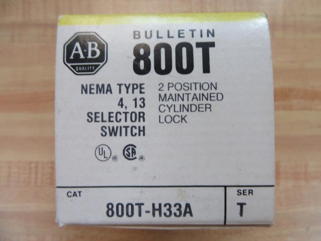 Allen Bradley 800T-H33A Selector Switch - Industrial Grade Rotary Selector for Control Panels & Machinery | Perfect for Automation Systems & Electrical Equipment Control