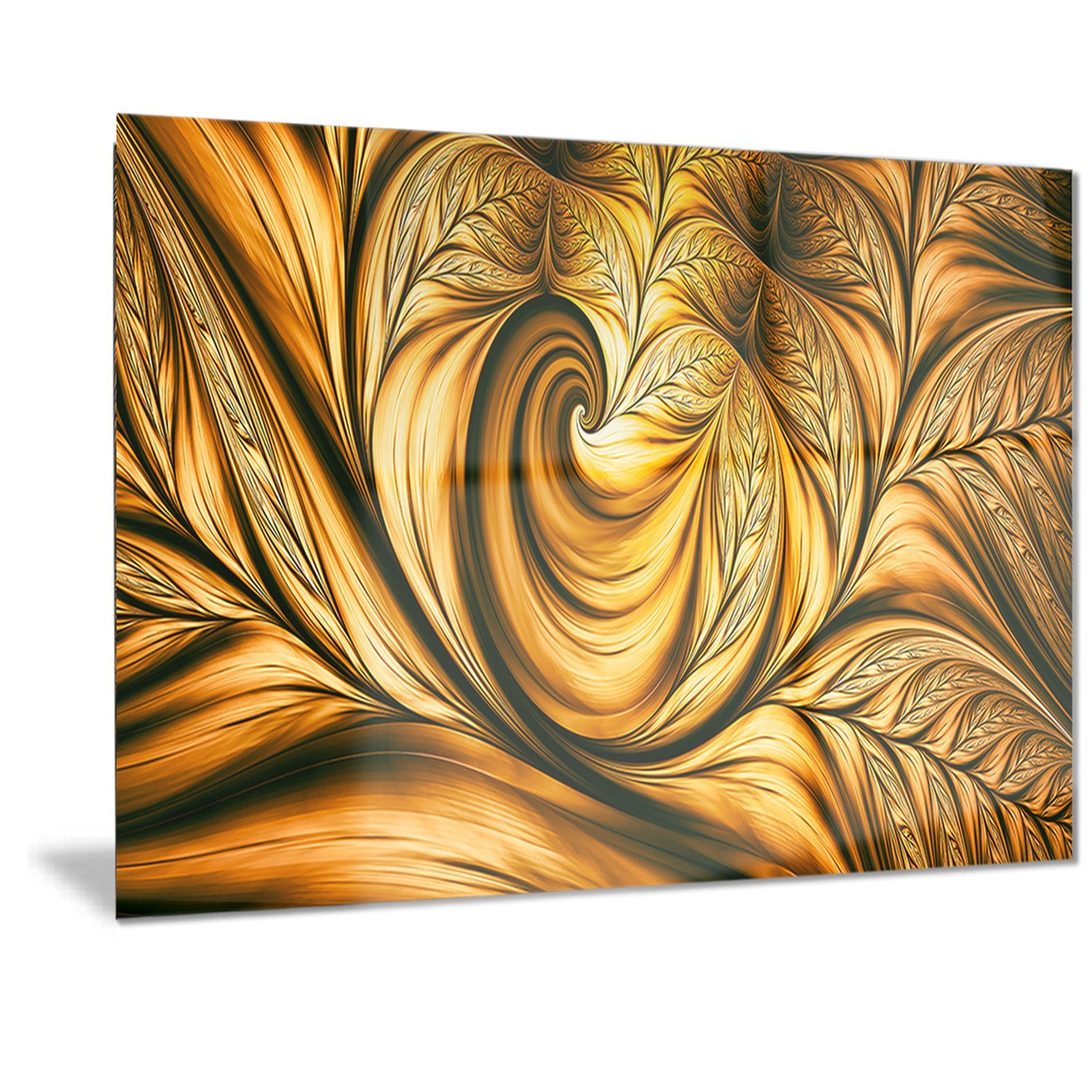 Designart Golden Dream Abstract Metal Wall Art - Modern Home Decor - 28x12 Inches - Perfect for Living Room, Bedroom, or Office