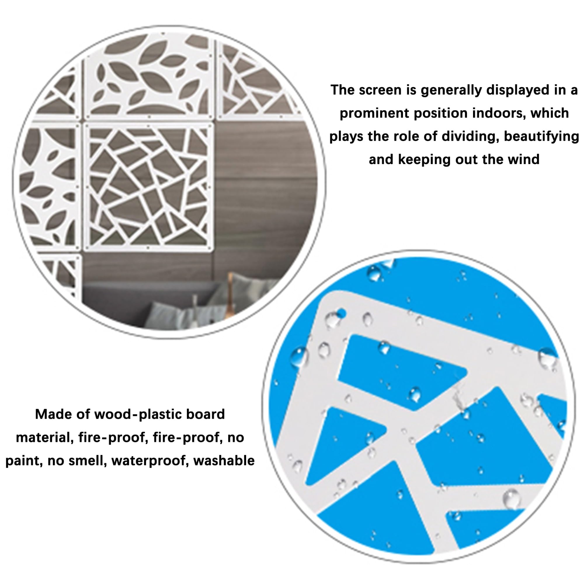 11.4in Wooden-Plastic Hollow Out Screen Panel - Hanging Room Divider for Home, Living Room, Kitchen, Bedroom & Office - DIY Partition Decor (15PCS) - Perfect for Creating Privacy Spaces & Stylish Room Separations