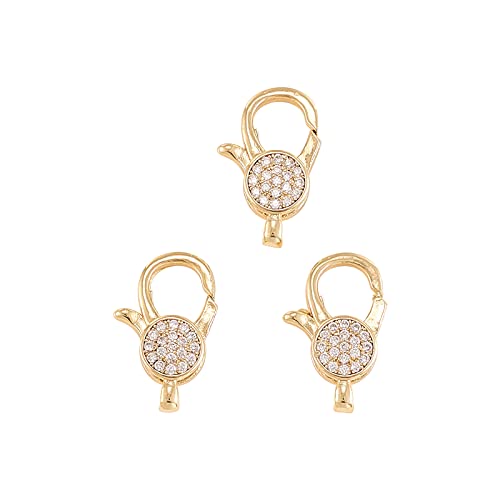 Brass Lobster Clasp CZ_Golden_19mm_5pc