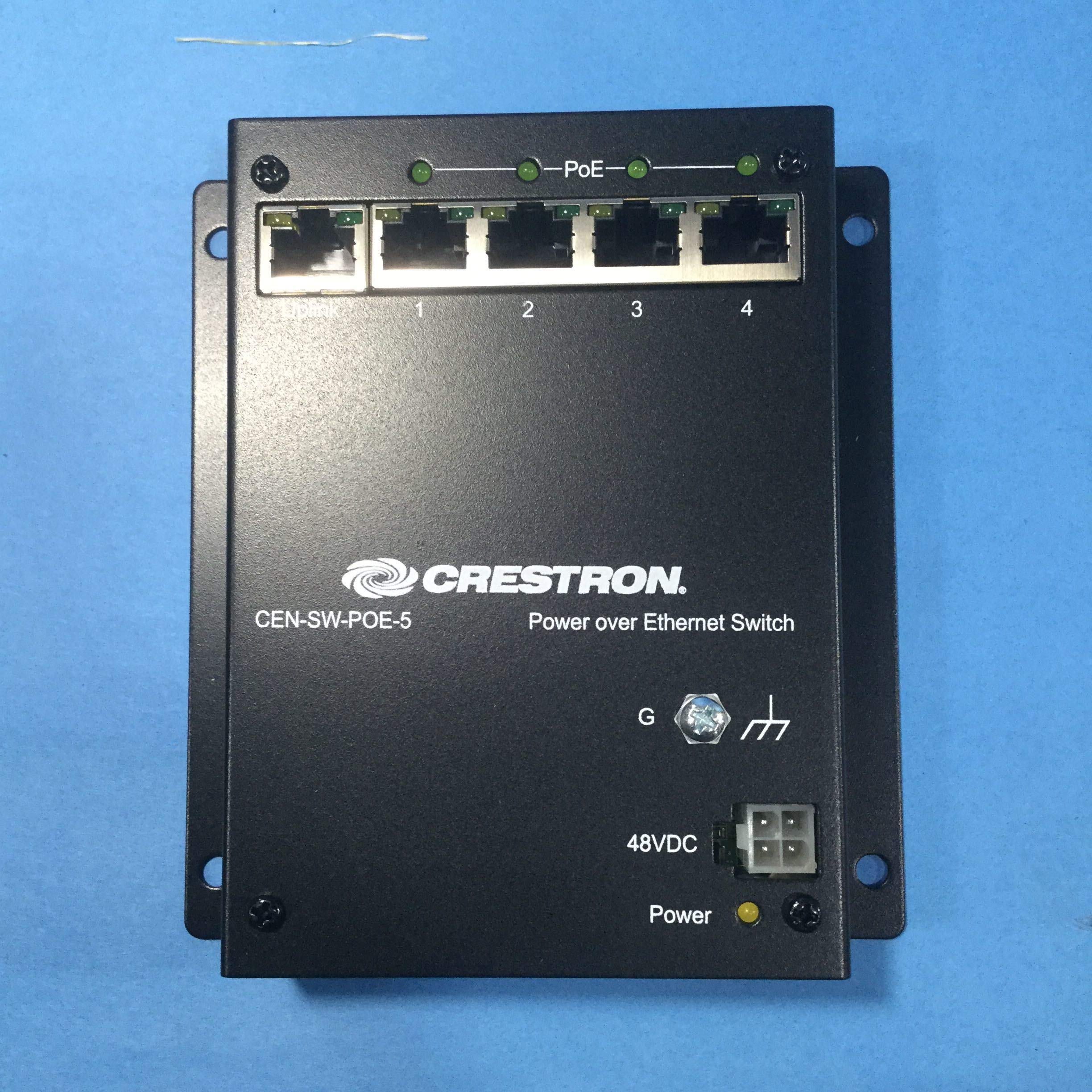 Crestron CEN-SW-POE-5 5-Port Gigabit PoE+ Ethernet Network Switch - Power Over Ethernet for Smart Home, Office & AV Systems