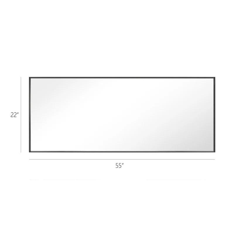 Sleek Modern Black Aluminum Framed Wall Mirror - Full Length Floor Mirror for Bedroom, Living Room & Entryway Decor