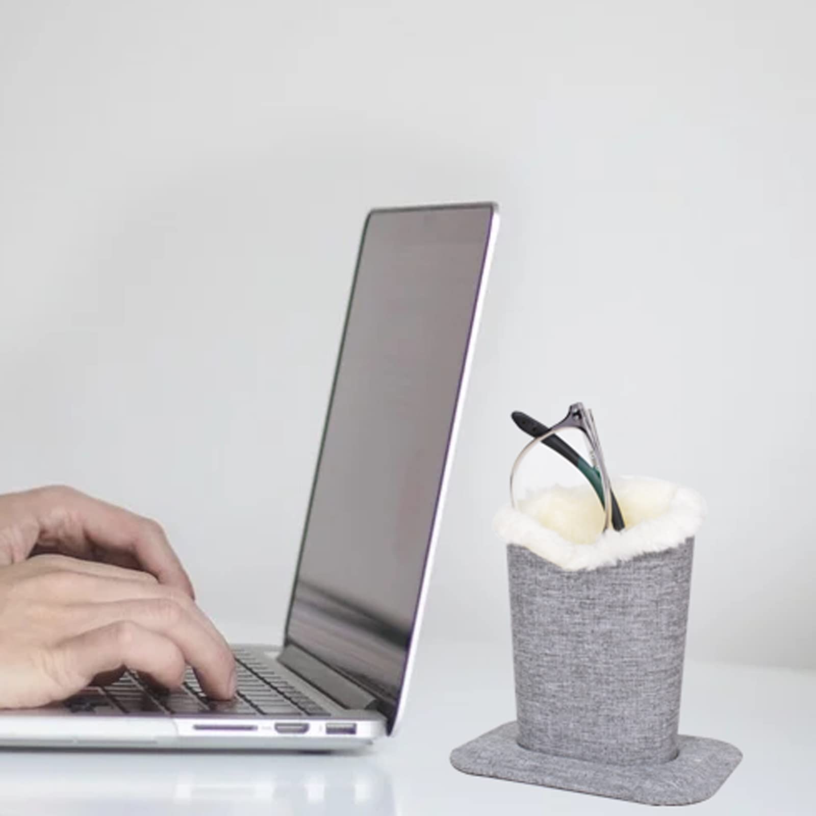 Baitaihem 2-Pack Plush Lined Eyeglasses Holder Stand - Soft Protective Glasses Case for Desk & Nightstand - Perfect for Home, Office, and Travel Organization