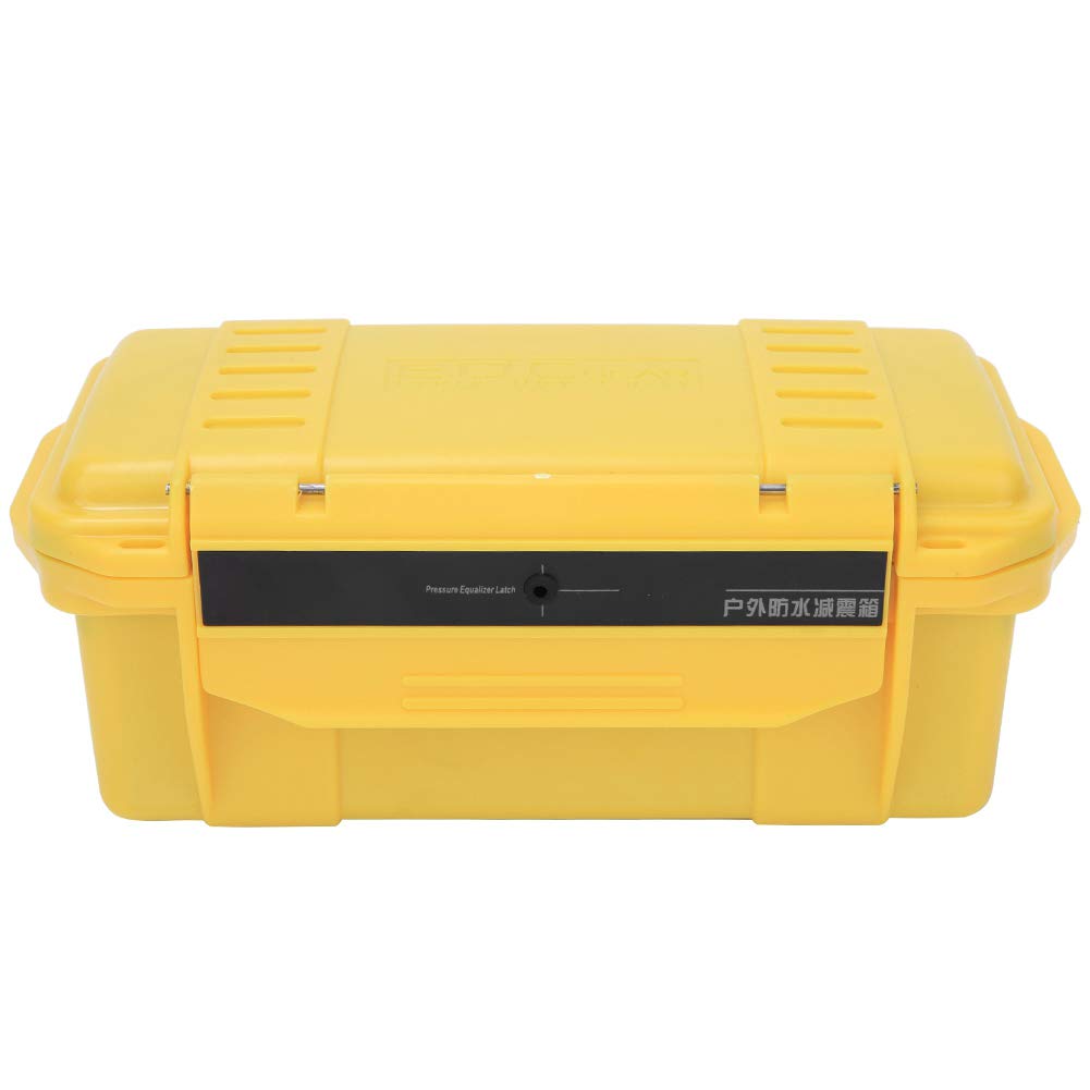Shockproof Waterproof Hard Plastic Dry Storage Box - Outdoor Survival Sealed Container with Buffer Cushion, Pressure-Resistant Case for Camping, Hiking & Emergency Preparedness (Yellow)
