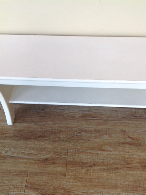 White Painted Wooden Bench - Durable Indoor & Outdoor Seating for Patio, Garden, and Entryway Decor