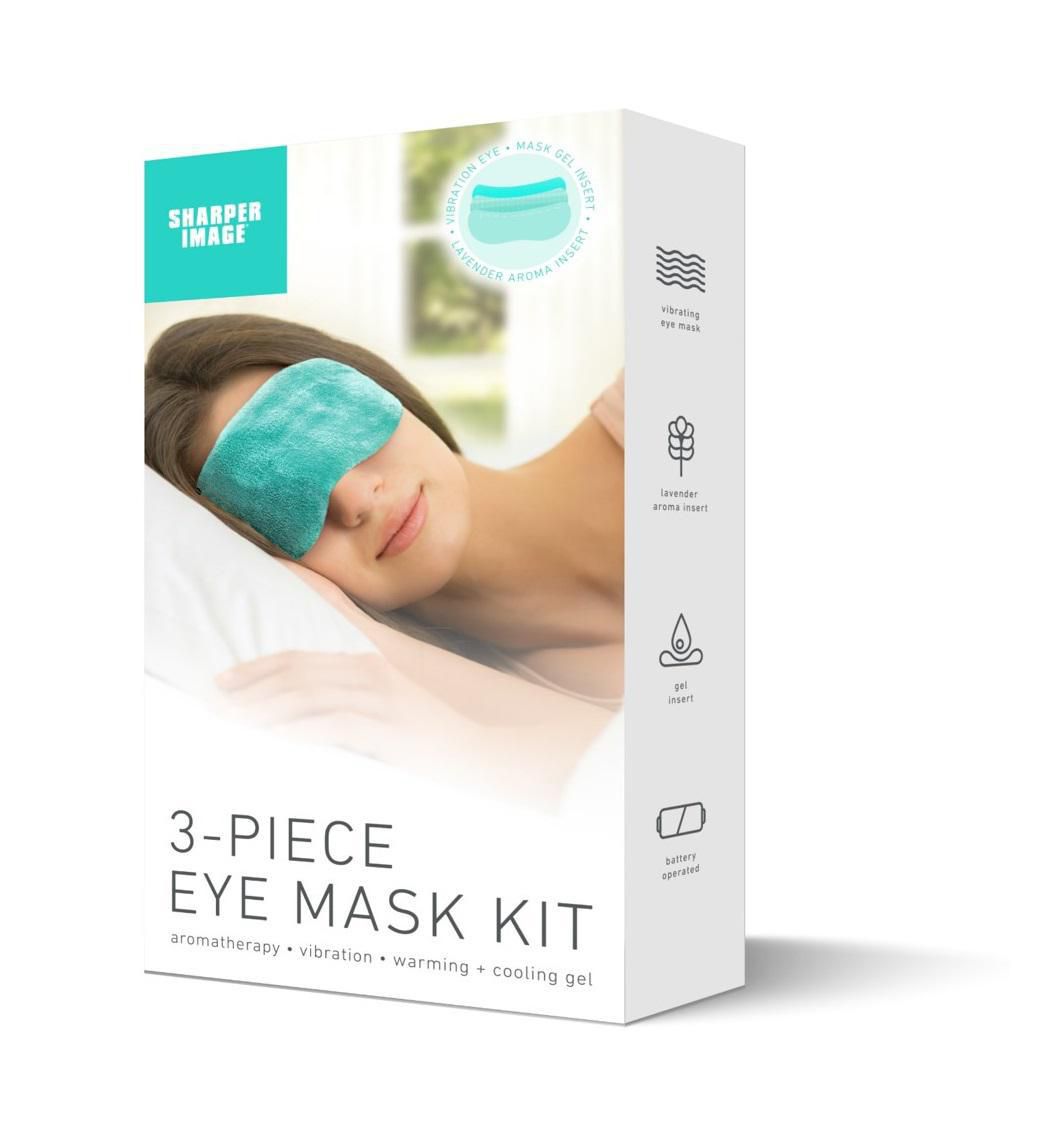 SHARPER IMAGE SMG2001BK Vibrating Eye Mask for Relaxation & Sleep - Relieve Eye Strain, Reduce Puffiness & Dark Circles - Perfect for Travel, Meditation & Stress Relief