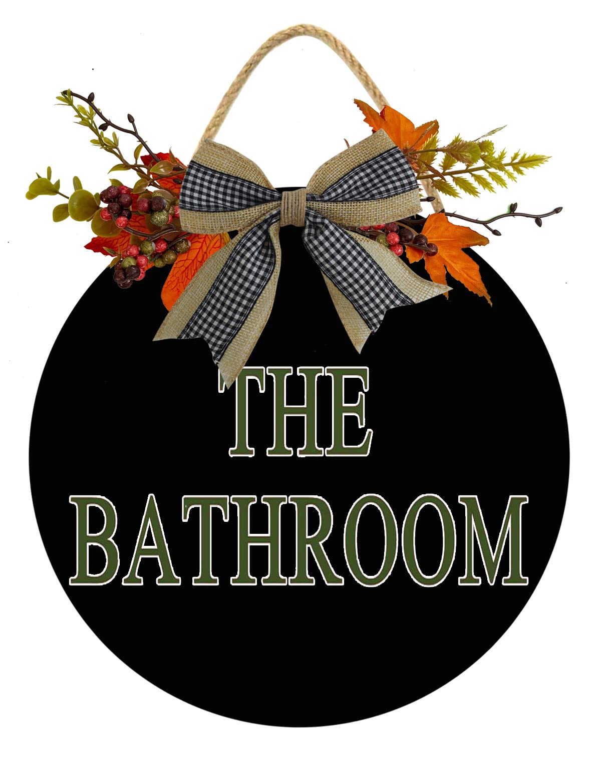 Funny Wood Bathroom Sign - Contemporary Farmhouse Wall Decor, Plastic Hanging Plaque for Toilet & Door - Perfect for Bathroom, Restroom & Home Decor
