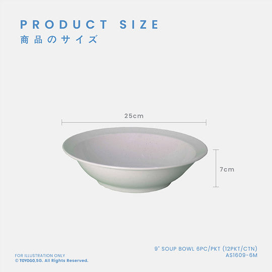 9-Piece Soup Bowl Set (12 Sets per Carton) - Durable Porcelain Bowls for Soup, Cereal, Pasta - Perfect for Family Dinners, Restaurants & Catering (AS1609 6M)