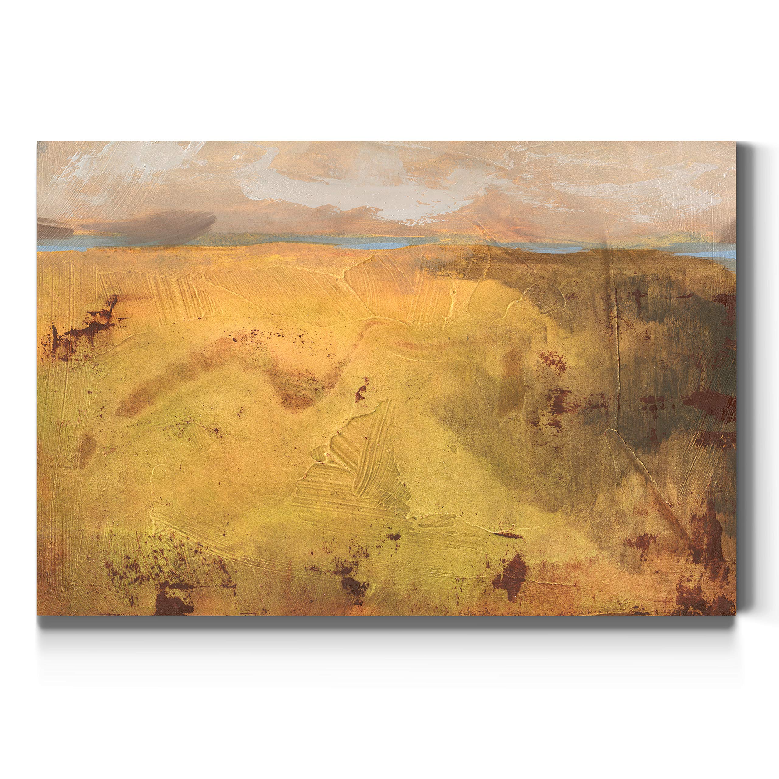 Abstract Vintage Art Canvas Print - Yellow, Brown & Beige Gallery Wrapped Wall Decor 32x48 inches | Ready to Hang | Made in USA | Perfect for Living Room, Bedroom or Office Decor
