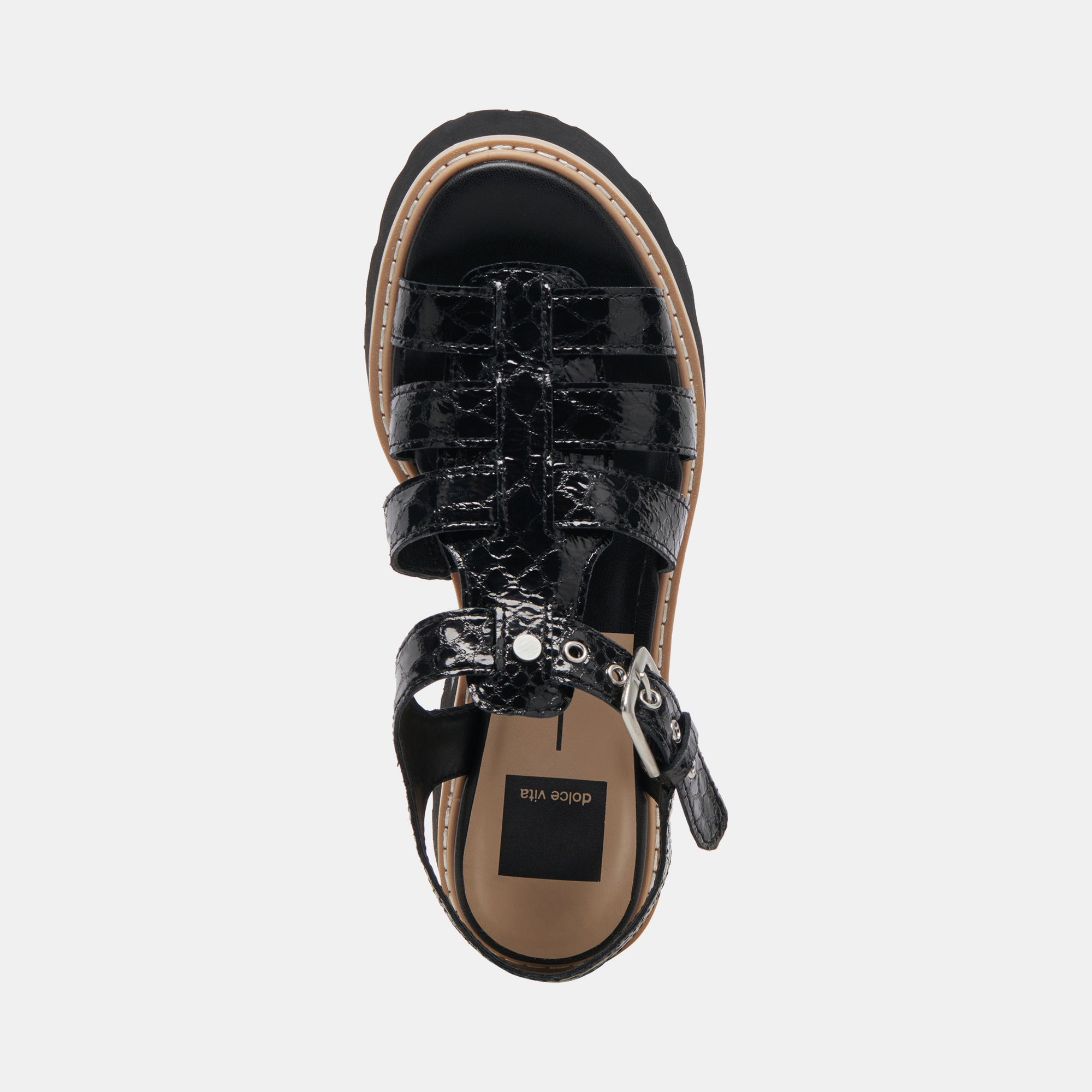 Lattice Sandals for Women - Midnight Embossed Leather Strappy Heels | Comfortable & Stylish for Summer, Beach, and Casual Outings