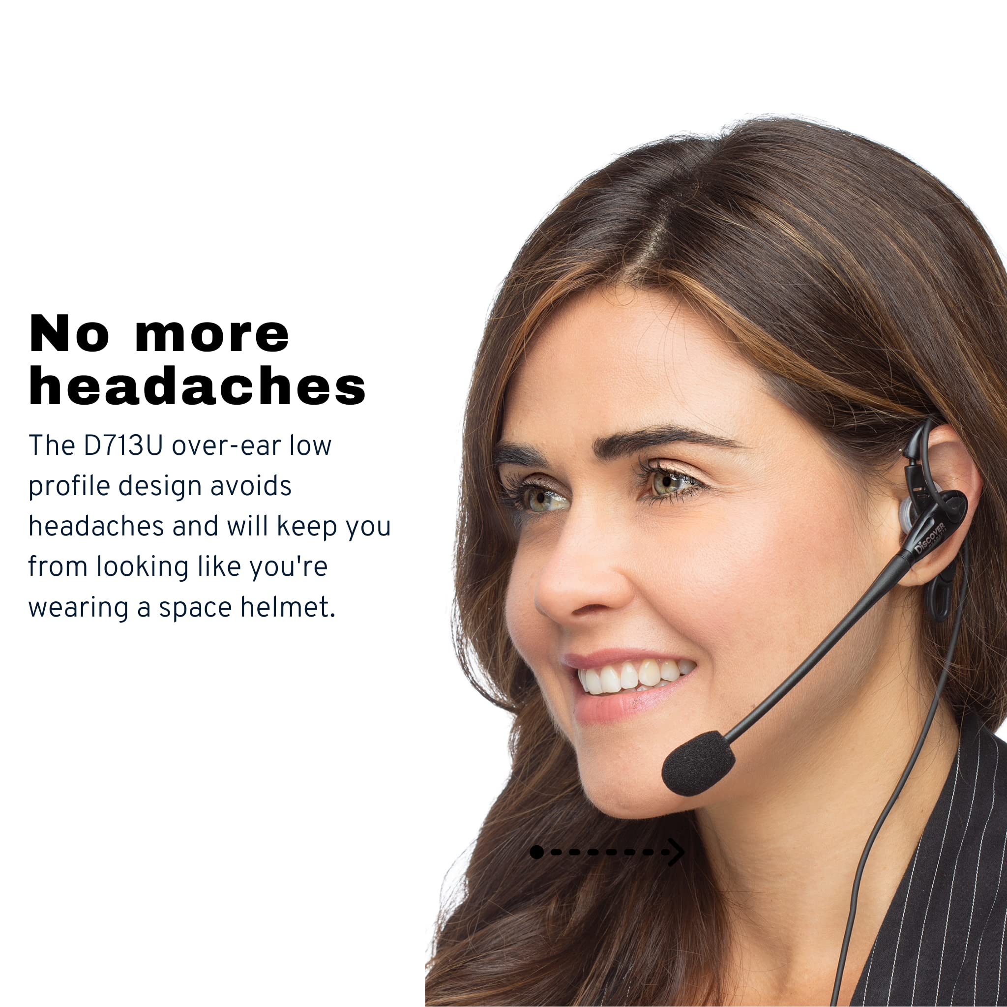 D713U USB Wired Headset with Noise Cancelling Mic for PC - Compatible with Zoom, Microsoft Teams, Cisco (USB-A/USB-C) - Perfect for Remote Work, Online Classes & Call Center Use
