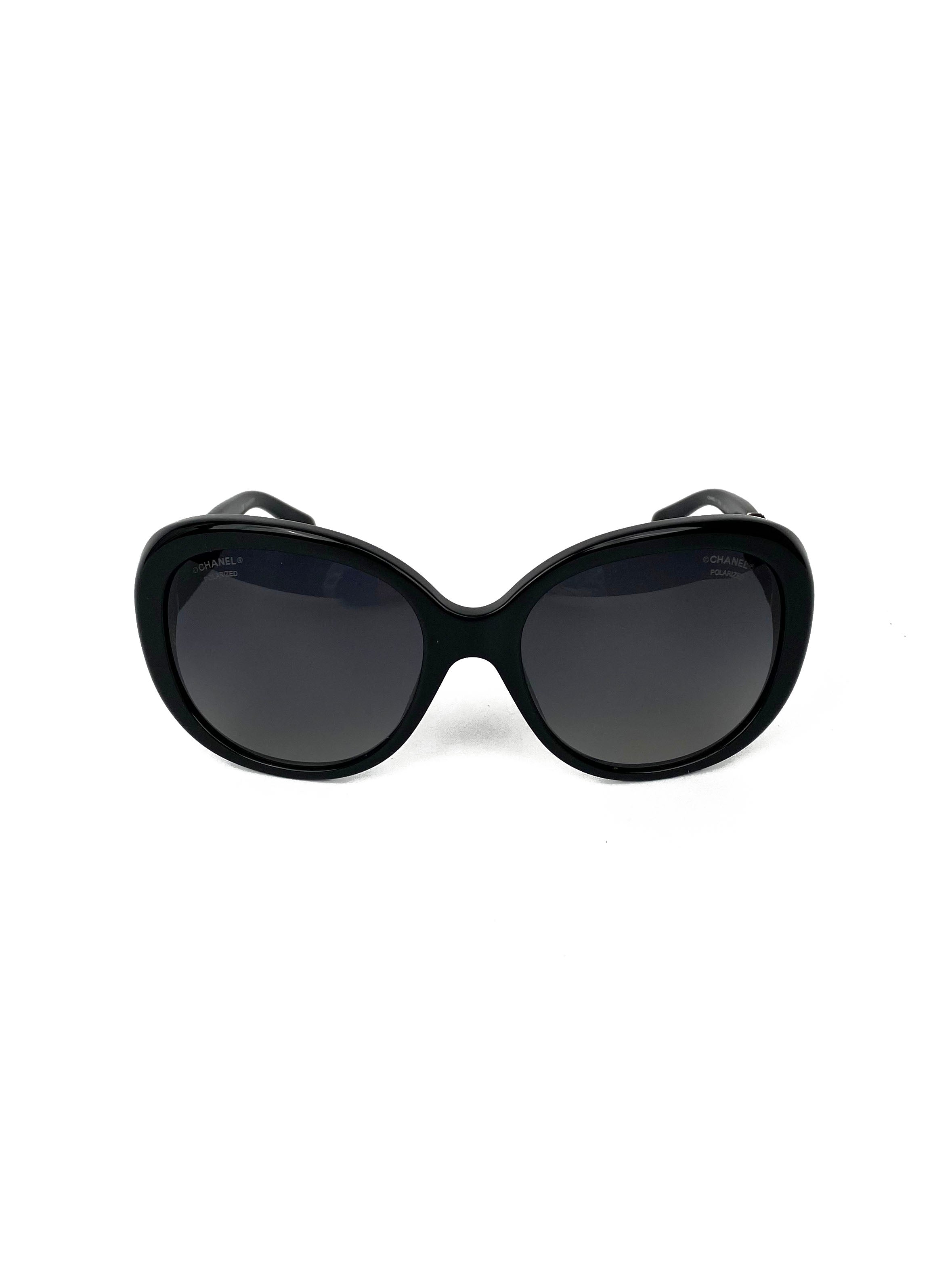 Chanel Black Polarized Sunglasses 5256 - Luxury UV Protection for Women & Men - Perfect for Driving, Beach & Outdoor Activities