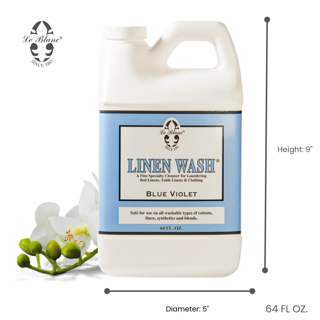 Le Blanc® Blue Violet Linen Wash - 64 FL. OZ (1.89L), 3 Pack | Premium Laundry Detergent for Sheets, Towels & Delicates | Fresh Scent for Bedding & Home Linens