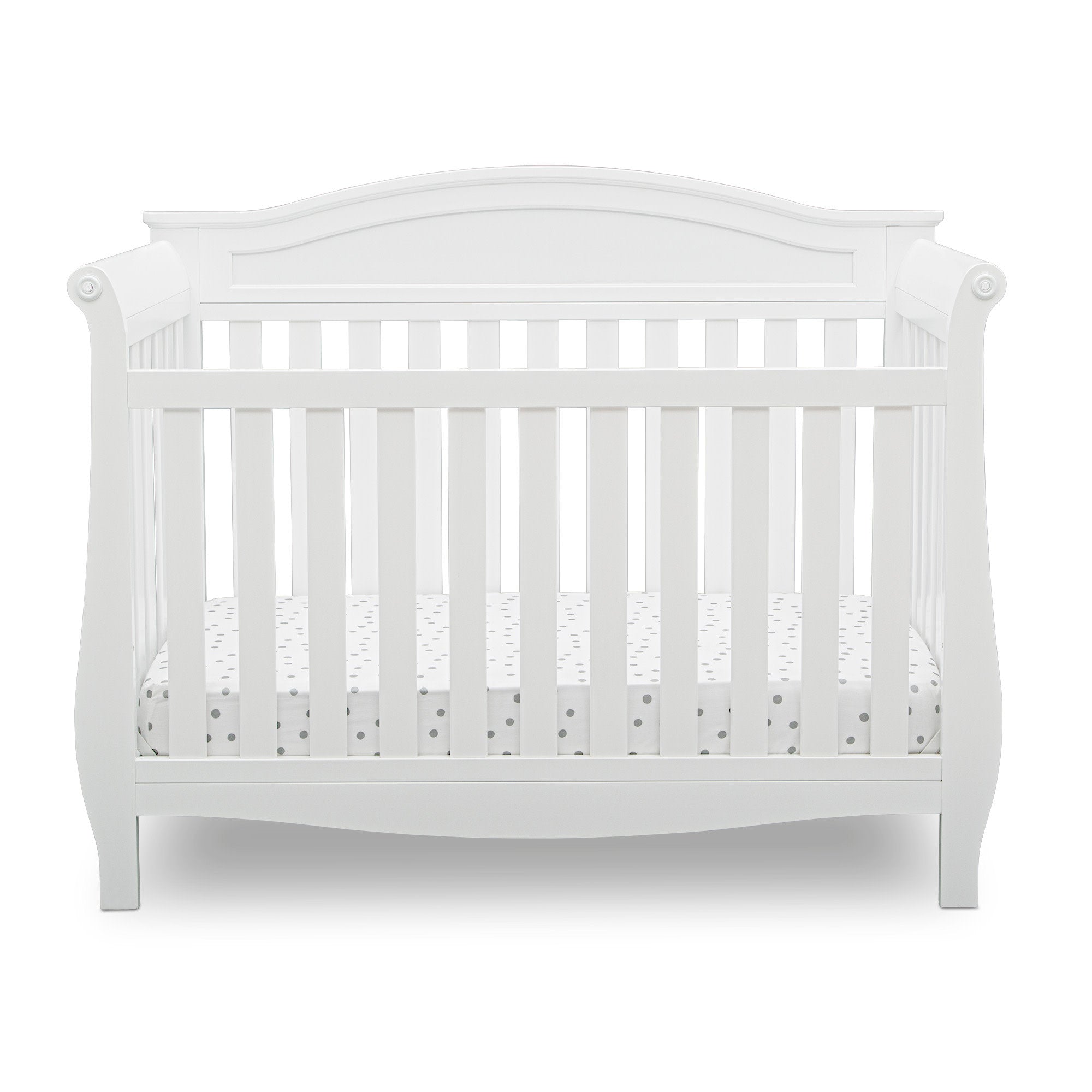 Lancaster 4-in-1 Convertible Baby Crib - White Nursery Furniture for Toddler to Full Size Bed - Perfect for Nursery, Bedroom & Guest Room
