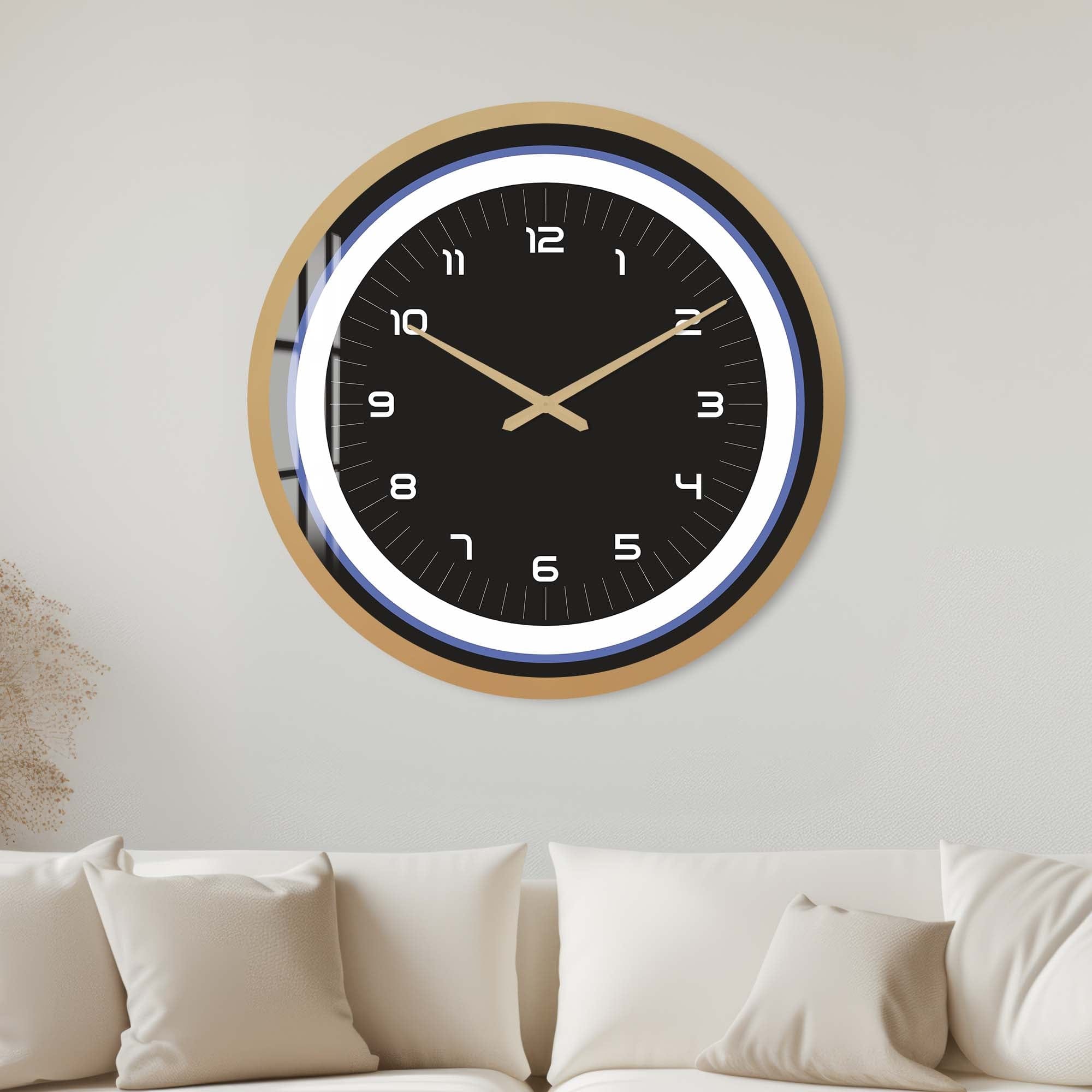 Sapphire Touch III Premium Glass Wall Clock - Elegant Home & Office Decor for Living Room, Bedroom, Kitchen | Silent Non-Ticking Modern Design