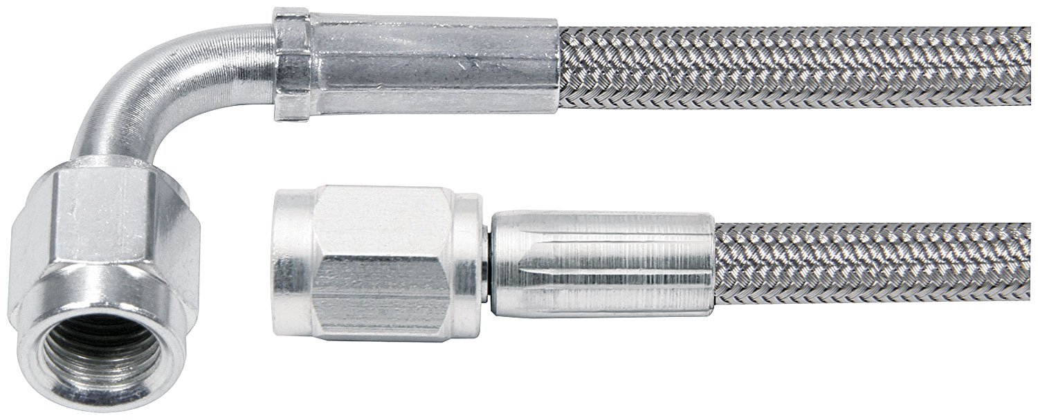 ALLSTAR 10 in 3 AN Straight & 90 Degree Brake Hose Kit - 5 Piece Set (P/N 46304-10-5) for High-Performance Automotive Brake Systems & Racing Applications