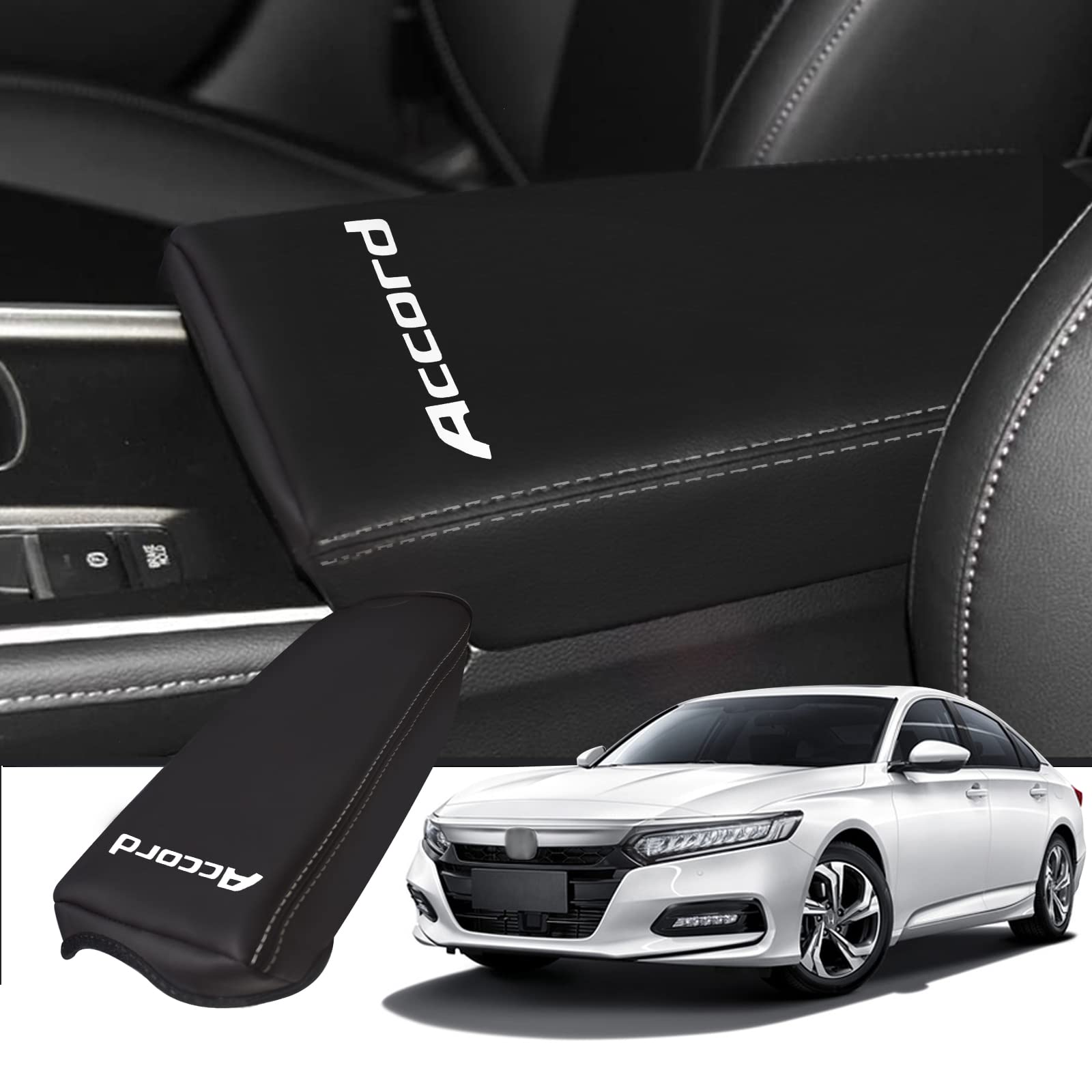 Premium Leather Car Armrest Cover for Honda Accord 10th Gen (2018-2022) - Waterproof Center Console Protector, Non-Slip Armrest Pad, Interior Decor Accessory - Perfect for Daily Commute & Road Trips