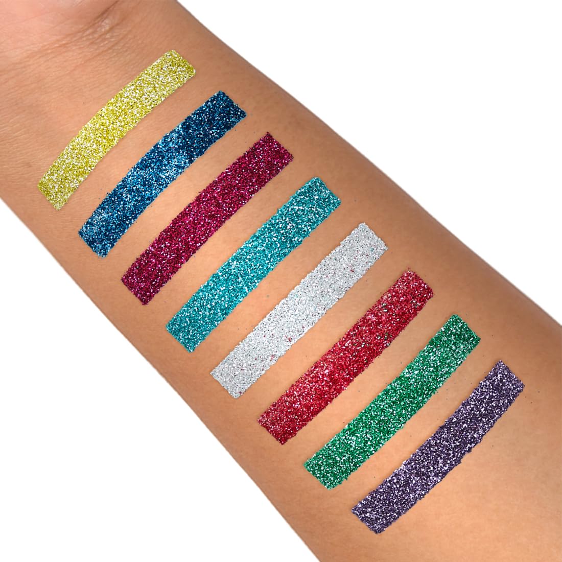 Vozwa Holographic Glitter Eyeshadow Palette - Shimmery Metallic Finish with Golden, Silver, Grey, Copper, Sky Blue & Green Shades | Long Lasting Eye Makeup for Party, Festival & Night Out Looks