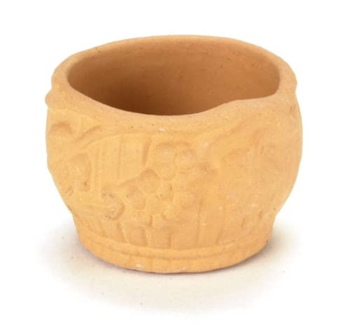 FactoryDirectCraft Fancy Round Clay Flower Pots - Miniature Doll House Decor for DIY Crafts, Fairy Gardens & Home Decor