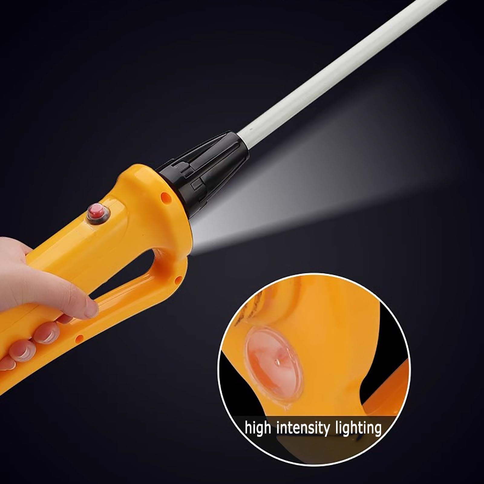 Rechargeable Electric Cattle Prod with LED Lights - Waterproof Livestock Prodder with Dual Safety Switch (15.3 Inch) - Perfect for Ranch, Farm & Animal Training