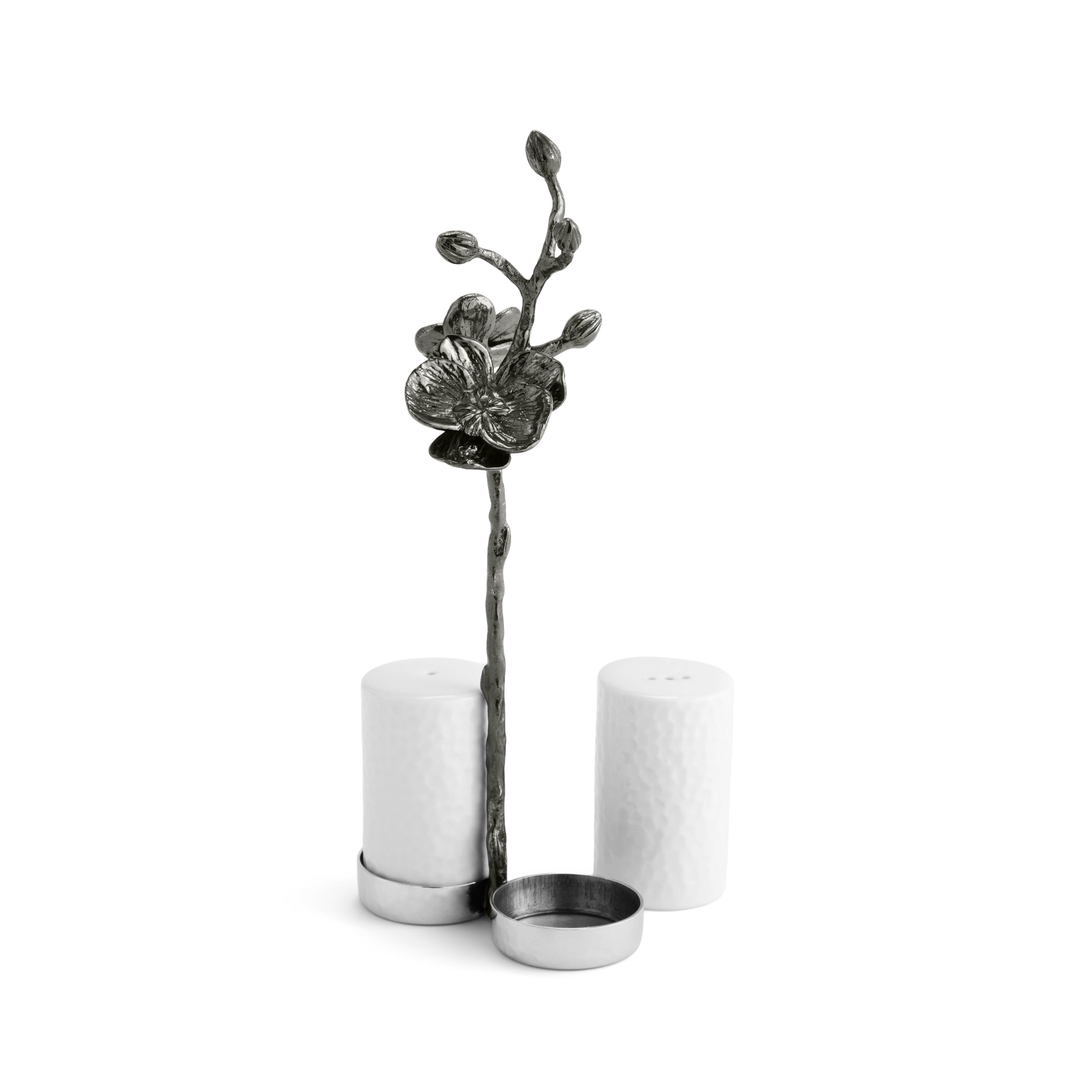 Premium Black Orchid Salt and Pepper Grinder Set - Elegant Ceramic Spice Shakers for Kitchen, Dining Table & Gourmet Cooking