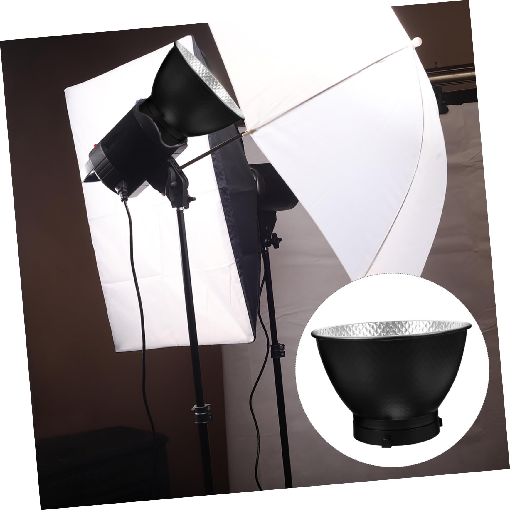 OSALADI 2-Pack Aluminum Photography Lamp Shades - Stainless Steel Light Diffuser Reflector for Studio Lighting, Product Photography & Portrait Shooting
