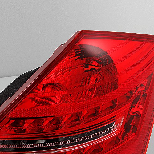 AKKON Full LED Tail Lights for Mercedes Benz W221 S-Class - Red Clear with Amber Turn Signal - Direct Replacement Brake Lamps | Perfect for Night Driving & Car Customization